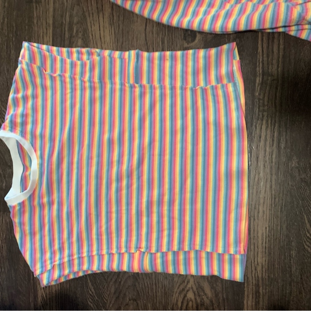 Colorful Striped Two-Piece Set - Picture 3 of 5